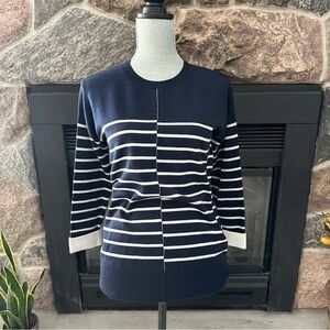 Vince Breton Double Face Stripe Crewneck Sweater